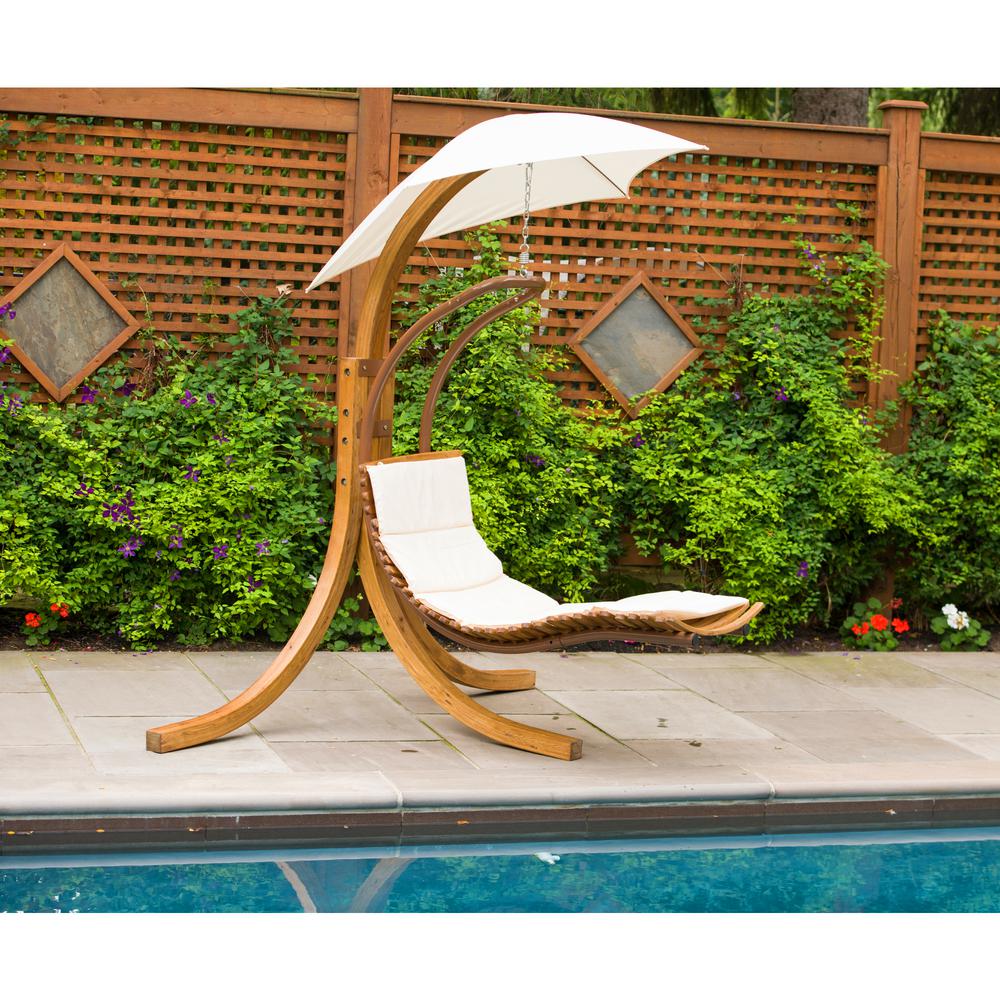 Leisure Season Patio Swing Lounge Chair with Umbrella ...