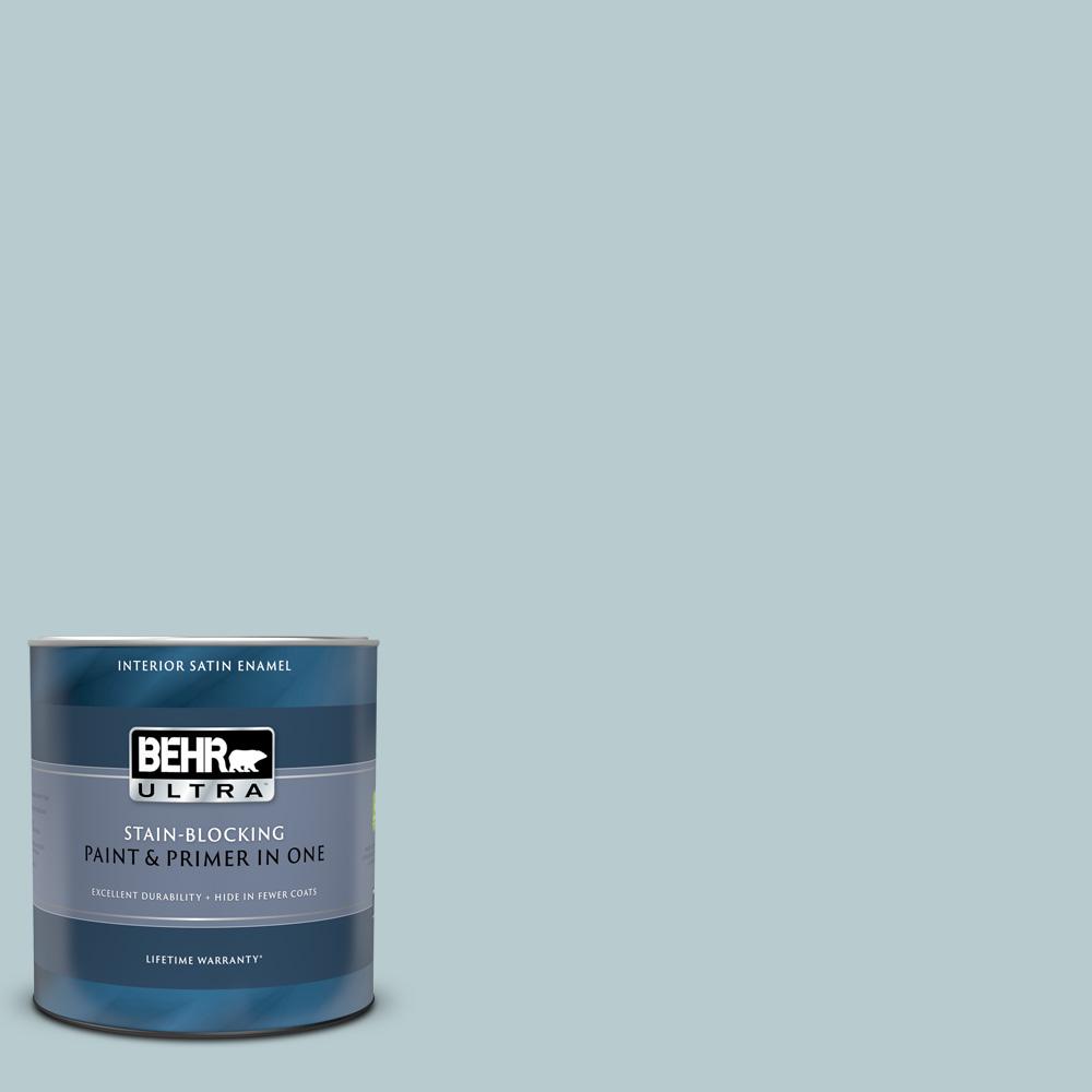 BEHR ULTRA 1 Qt. #MQ3-54 Dayflower Satin Enamel Interior Paint And ...