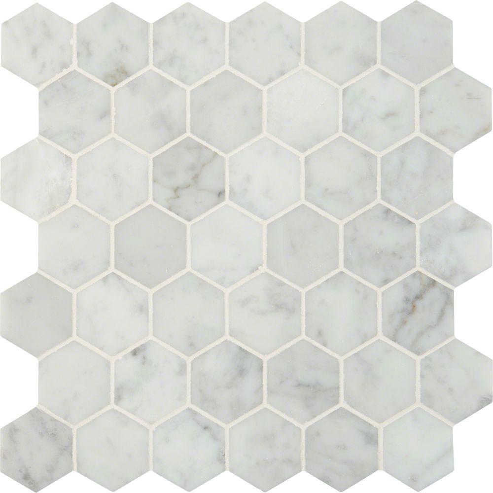 Msi Carrara White Hexagon 12 In X 10 Mm Polished Marble Mesh Mounted Mosaic Floor And Wall Tile Sq Ft Case Msi Carrara White Hexagon 12 In X 10 Mm Polished Marble Mesh Mounted Mosaic Floor And Wall Tile Sq Ft Case