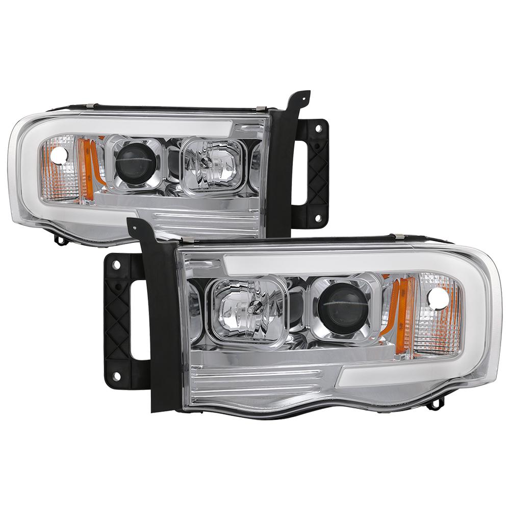 Spyder Auto Dodge Ram 1500 02 05 2500 3500 03 Version 2 Dodge Ram 1500 02 05 2500 3500 03 Version 2 Projector Headlights Light Bar Drl Chrome