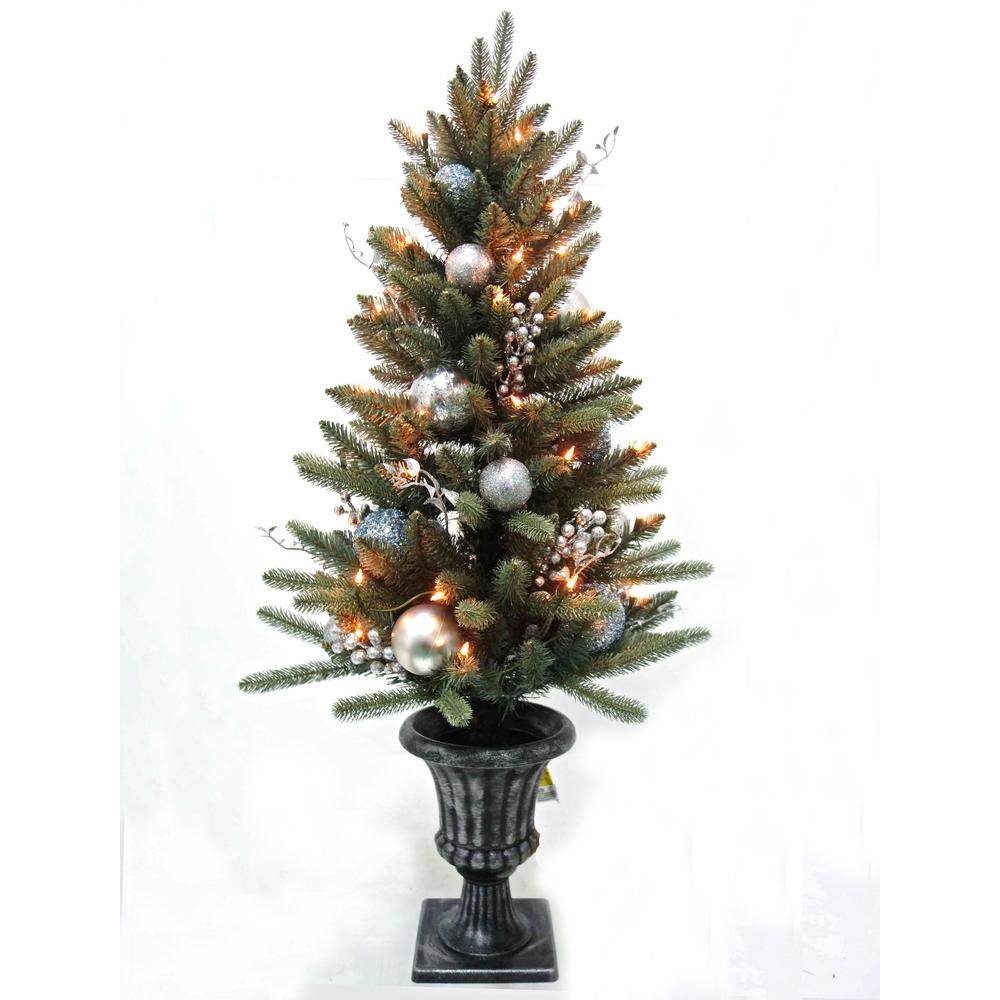 home accents holiday 5 ft wood trail pine artificial christmas treepre lit decorated blue spruce potted artificial christmas tree with