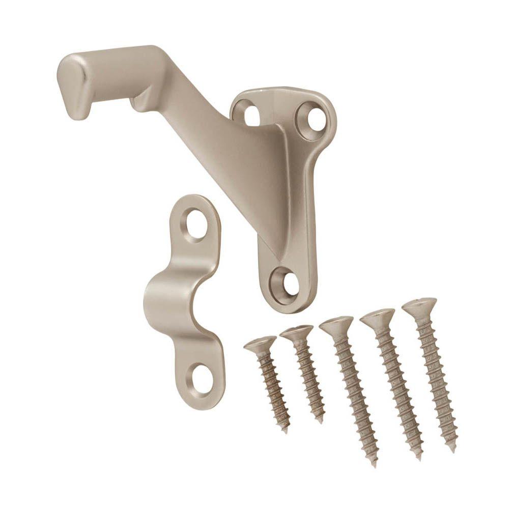 Handrail Bracket Satin Brushed Nickel with Screws and Mounting Hardware Pewter