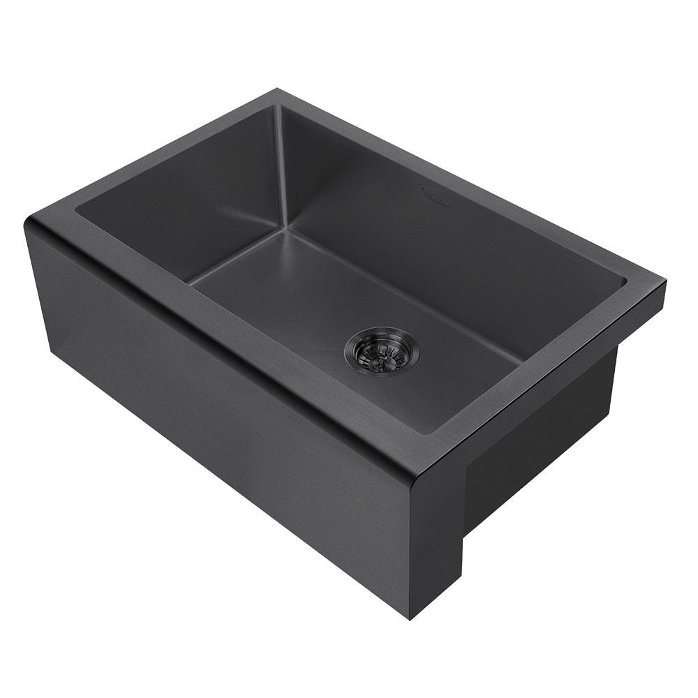 matte black whitehaus collection farmhouse apron kitchen sinks whnpl3020 mblk 64_1000