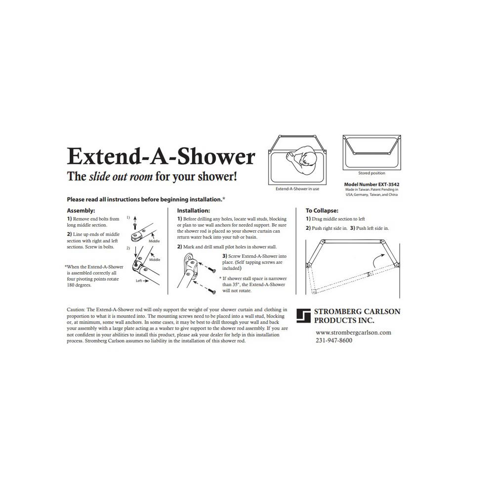 Stromberg Carlson Products Rv Extend A Shower For 35 In To 42 Openings White