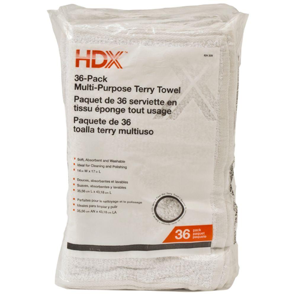 HDX Terry Towels  36 Pack 7 636 The Home  Depot 