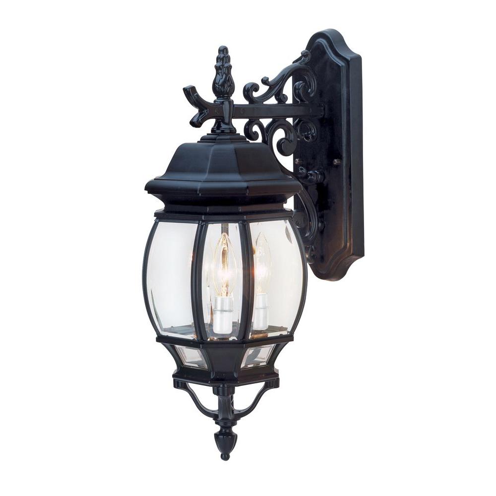 Bel Air Lighting Filigree 3 Light Outdoor Black Coach Lantern With Bel Air Lighting Filigree 3 Light Outdoor Black Coach Lantern With Clear Glass