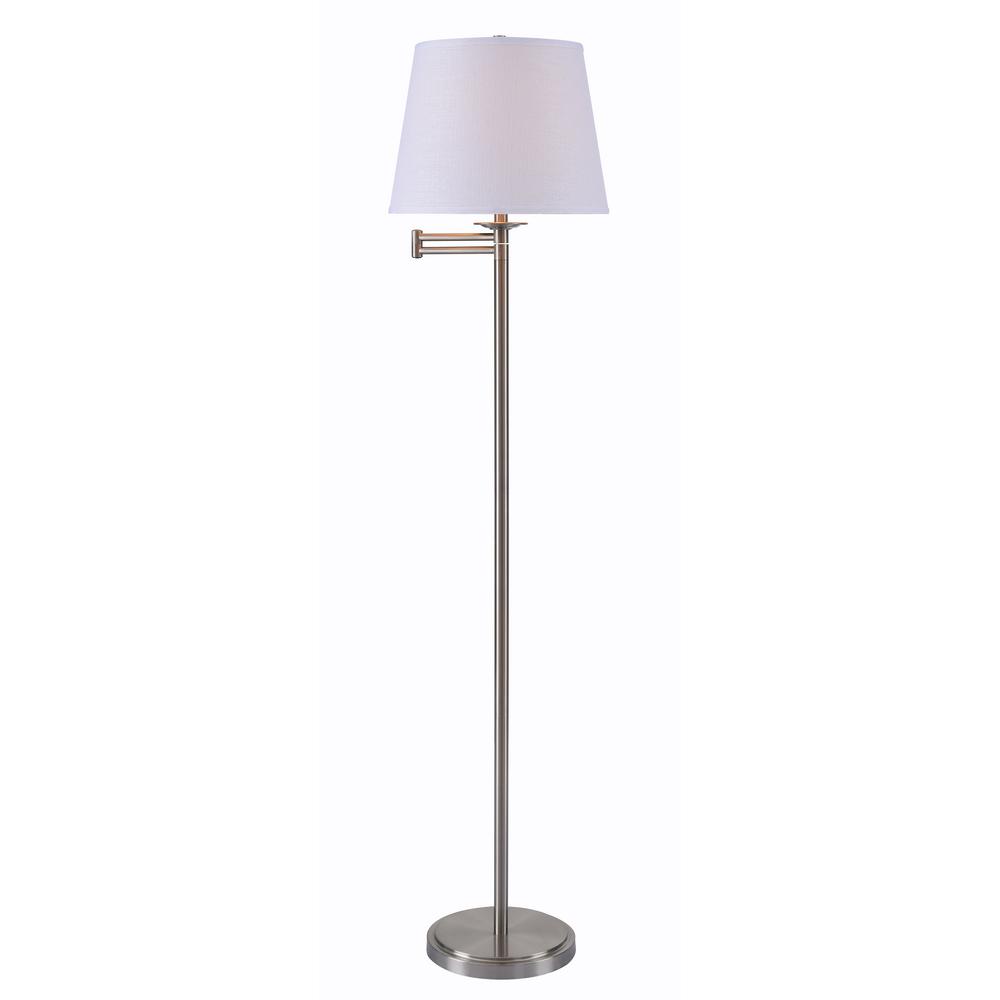 Kenroy Home Sheppard 21 In Steel Floor Lamp With White Shade Steel Floor Lamp With White Shade