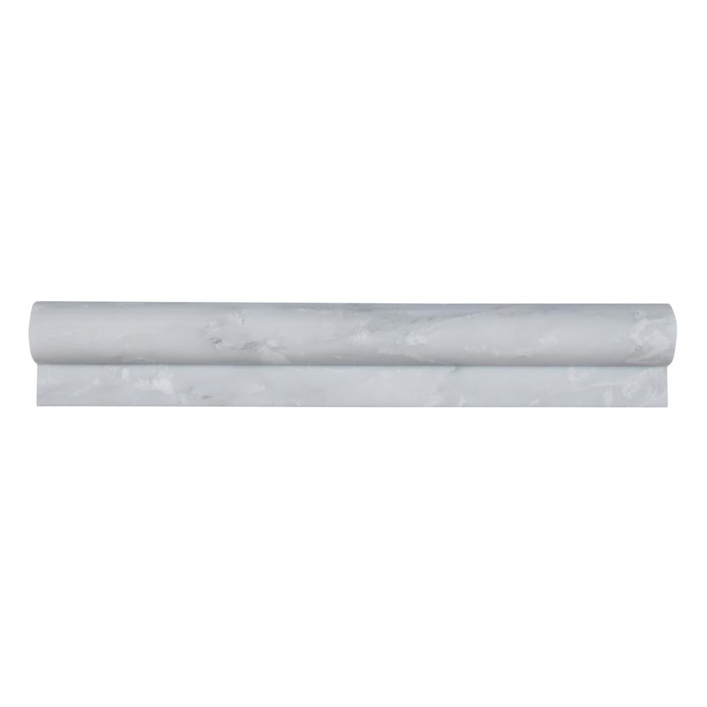Msi Greecian White Rail Molding 2 In X 12 Polished Marble Wall Tile 1 Lin Ft