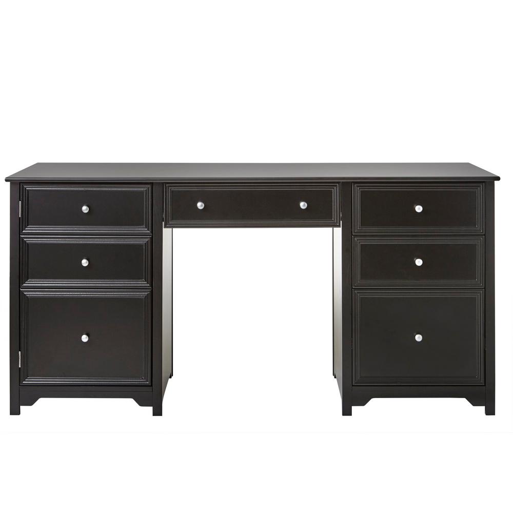 Home Decorators Collection Oxford Black Executive Desk 30 5 In H