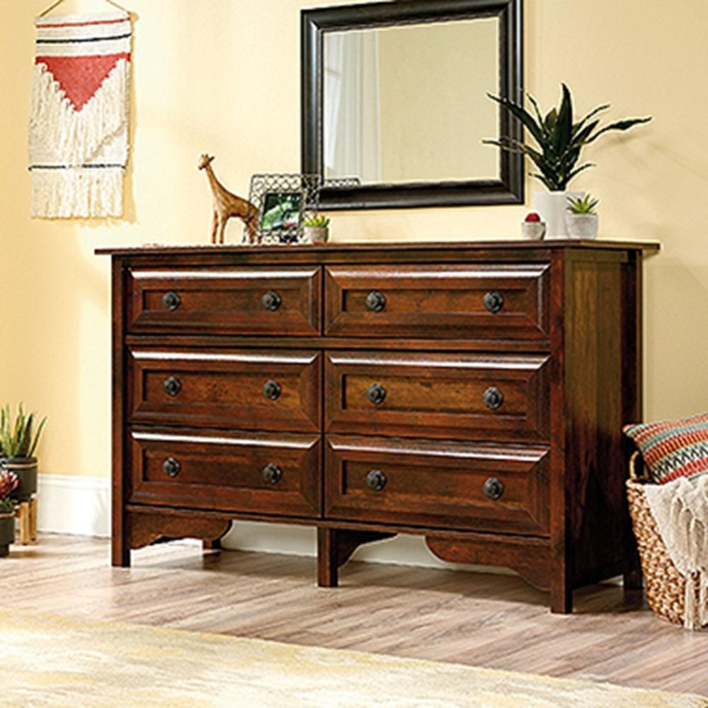 Dressers Chests Bedroom Furniture The Home Depot Viabella Collection 6 Drawer Curado Cherry Dresser