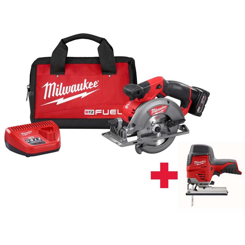 Milwaukee M12 FUEL 12-Volt Lithium-Ion 5-3/8 in. Cordless Circular Saw ...