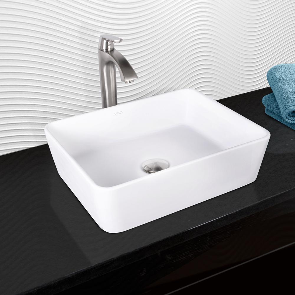 Acrylic Vessel Sinks Bathroom The Home Depot Marigold Matte Stone Vessel Sink And Linus Bathroom Faucet In Brushed Nickel