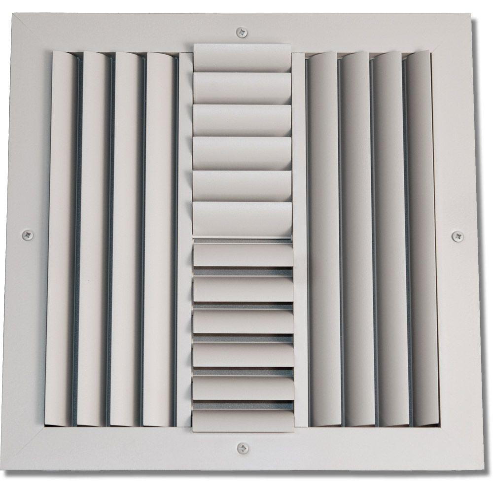 Speedi Grille 6 In X 6 In Aluminum 4 Way Ceiling Register White With Adjustable Curved Blade Diffuser