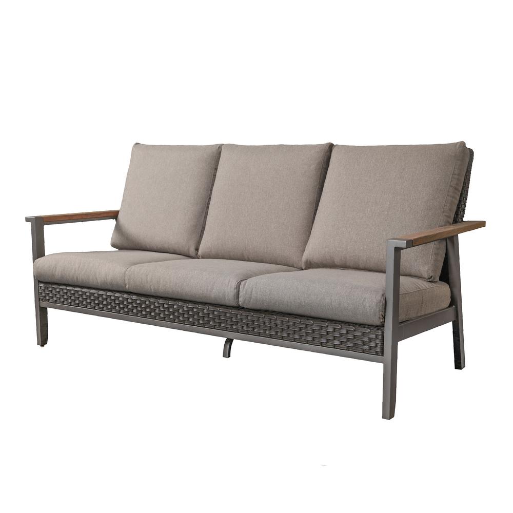 Patio Festival Metal Outdoor Couch With Gray Cushions Pf20124