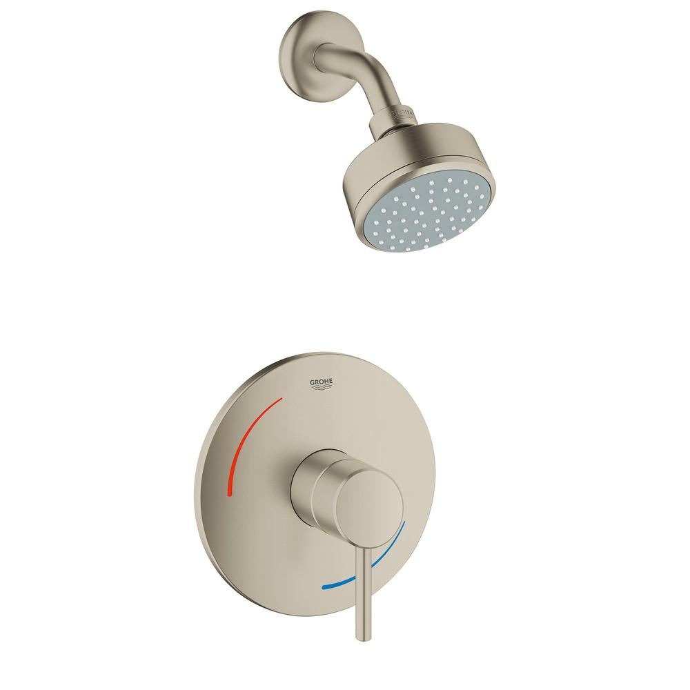 Grohe Concetto 1 Handle 1 Spray Tub And Shower Faucet In Brushed