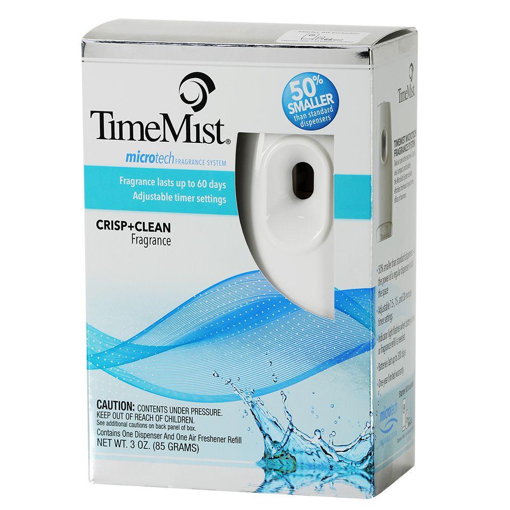 TimeMist MicroTech Crisp and Clean Automatic Air Freshener Spray Starter Kit ( Case of 4)
