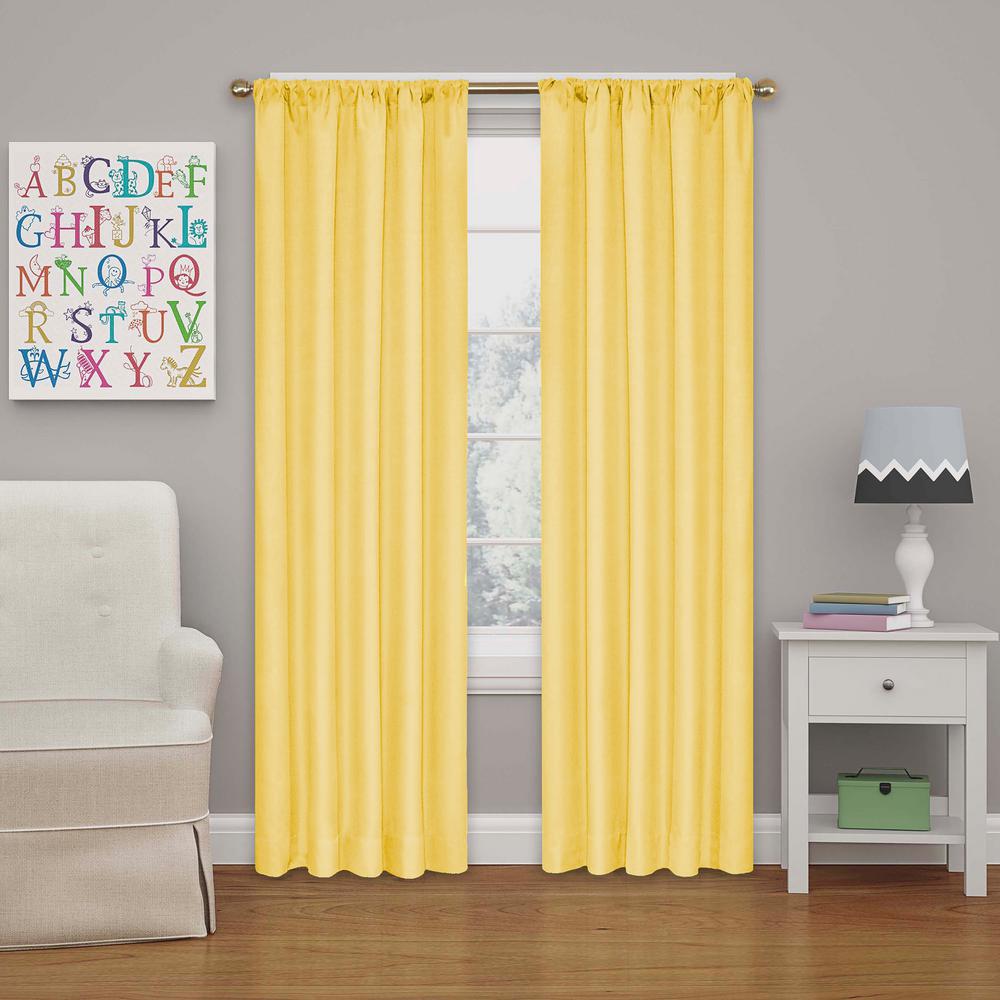 Eclipse Kendall Blackout Window Curtain Panel In Lemon 42 In W