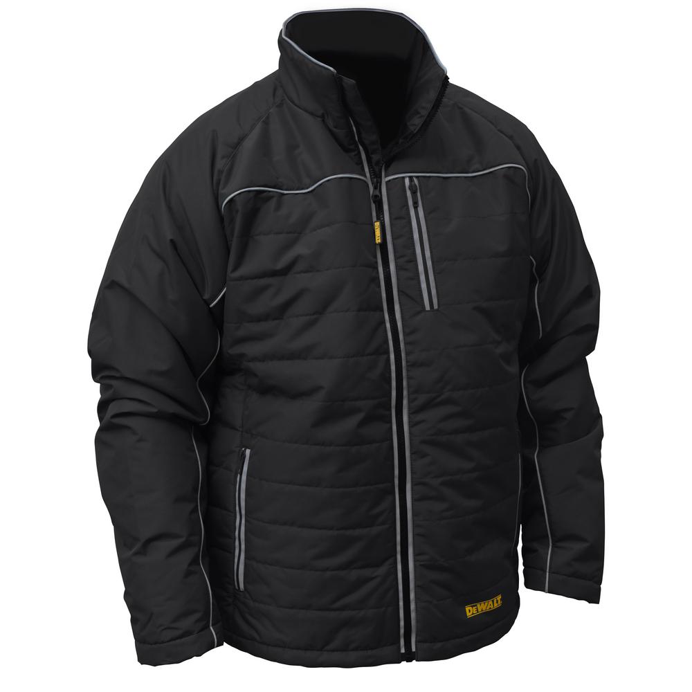 DEWALT Mens Extra Large Black Quilted Polyfil Heated Jacket with 20