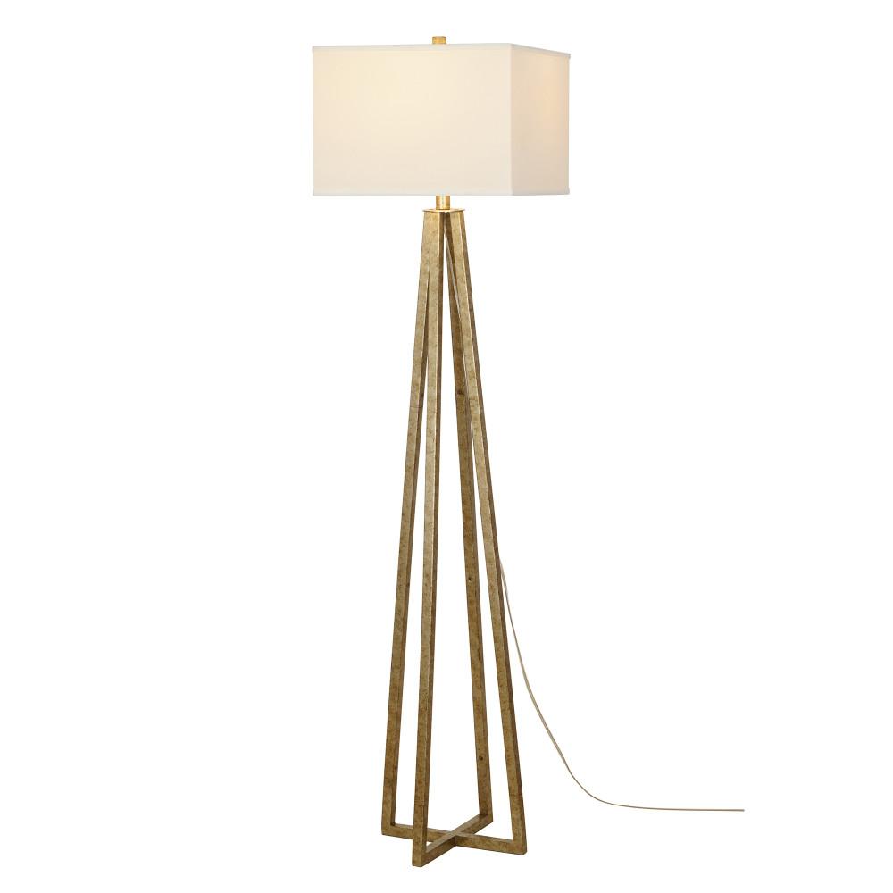 Cresswell 58 In Silver Leaf Transitional Floor Lamp And Led Bulb Silver Leaf Transitional Floor Lamp