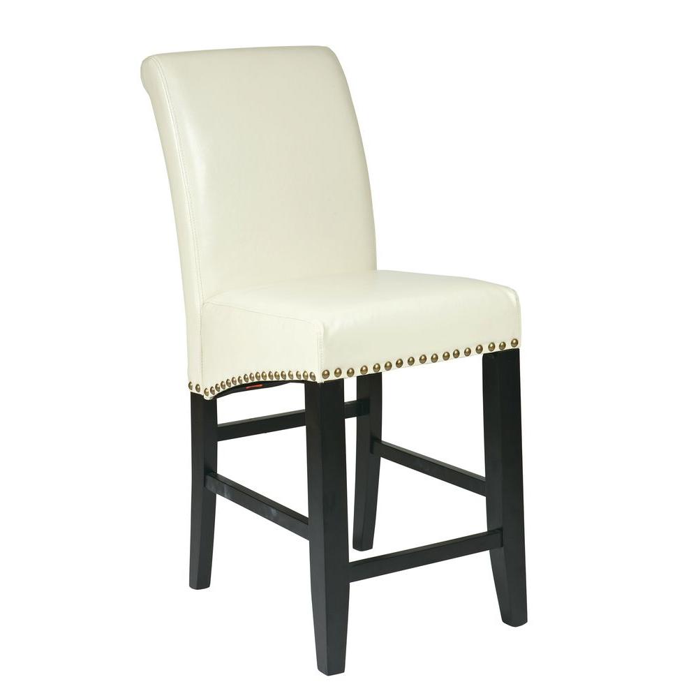 OSPdesigns Parsons 24 in. Cream Cushioned Bar StoolMET8724CM The