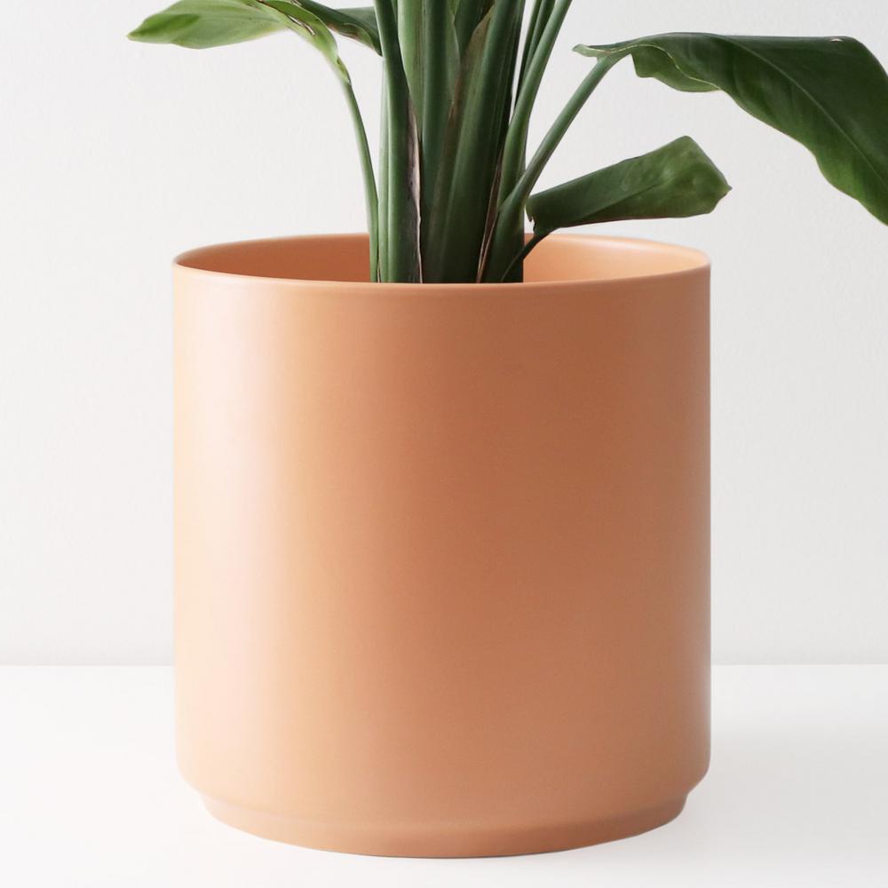 Peach &amp; Pebble 8 in. Peach Ceramic Indoor Planter (7 in