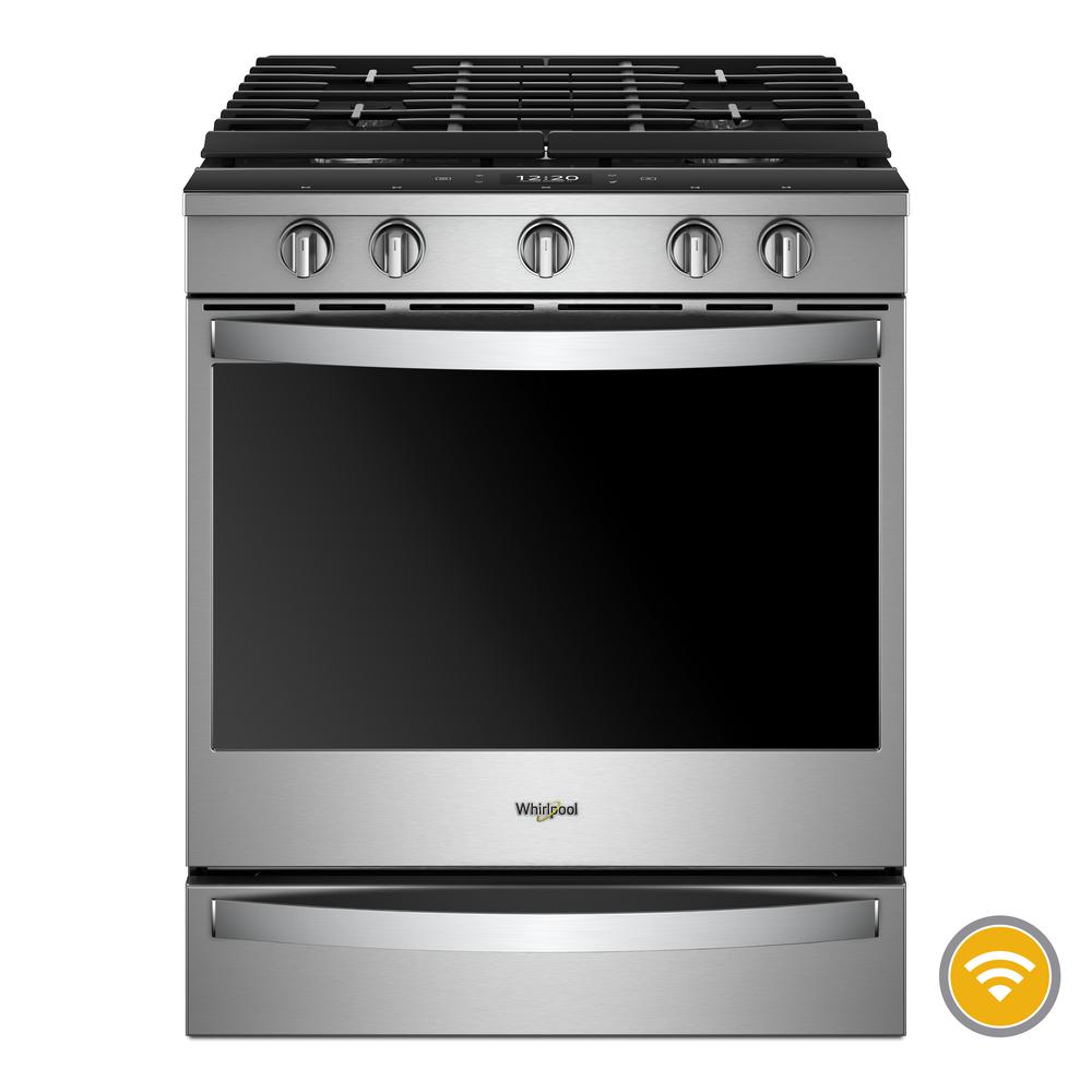Whirlpool 5.8 cu. ft. Smart Slide-In Gas Range with EZ-2-LIFT Hinged