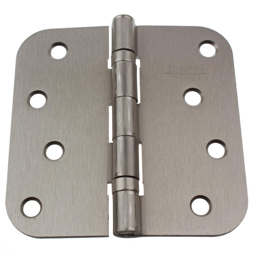 GlideRite 4 inch Satin Nickel Steel Ball-Bearing Door Hinge 5/8 inch Corner... by GlideRite