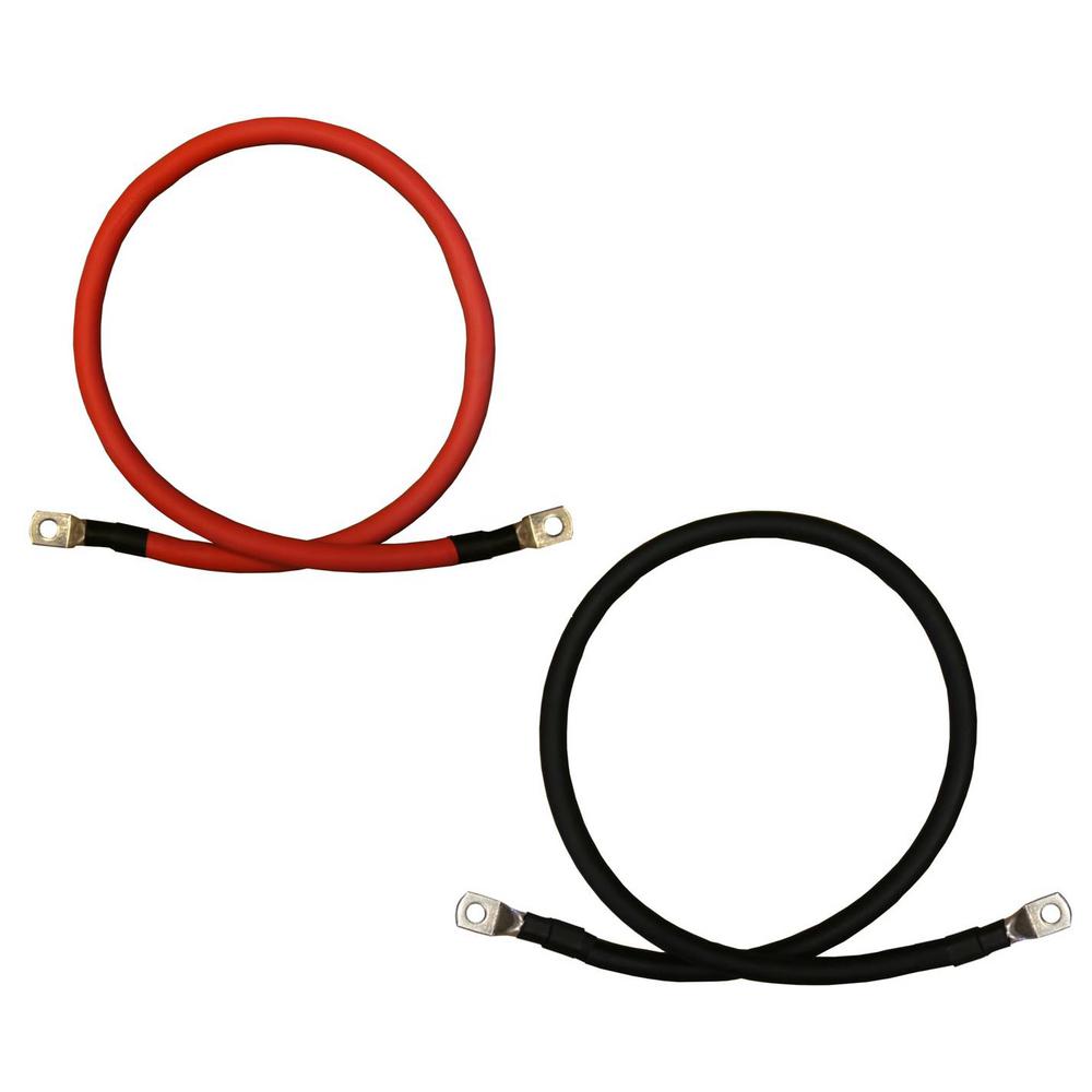 2 Gauge With 5 16 In Lugs Red Black Pure Copper Battery Inverter Cables 2 Gauge With 5 16 In Lugs Red Black Pure Copper Battery Inverter Cables