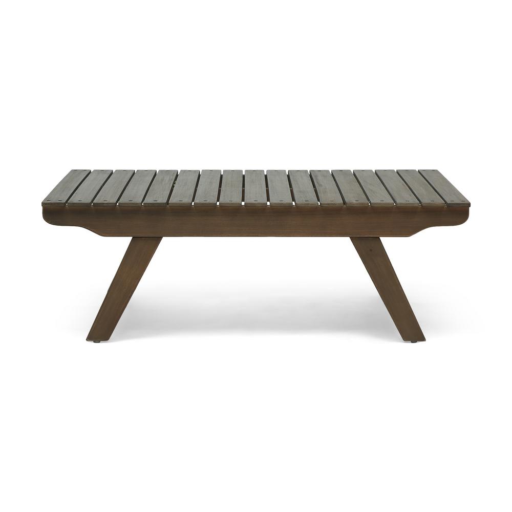 Noble House Sedona Grey Rectangular Acacia Wood Outdoor Coffee Table 66006 The Home Depot