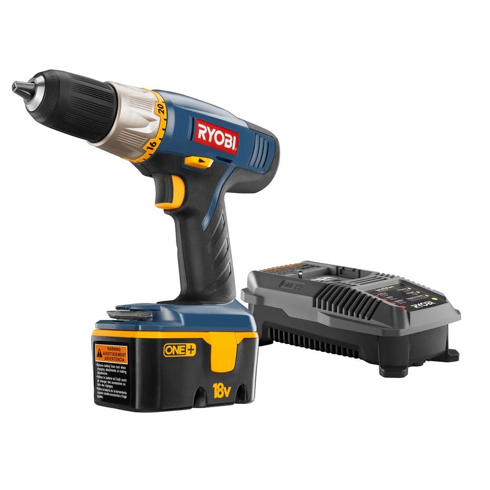 Ryobi 18Volt ONE+ NiCad 1/2 in. Cordless Drill/Driver KitP852 The