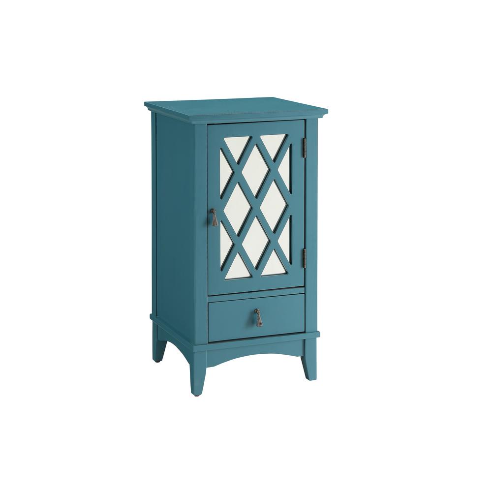 Acme Furniture Ceara Teal Storage Cabinet 97380 The Home Depot