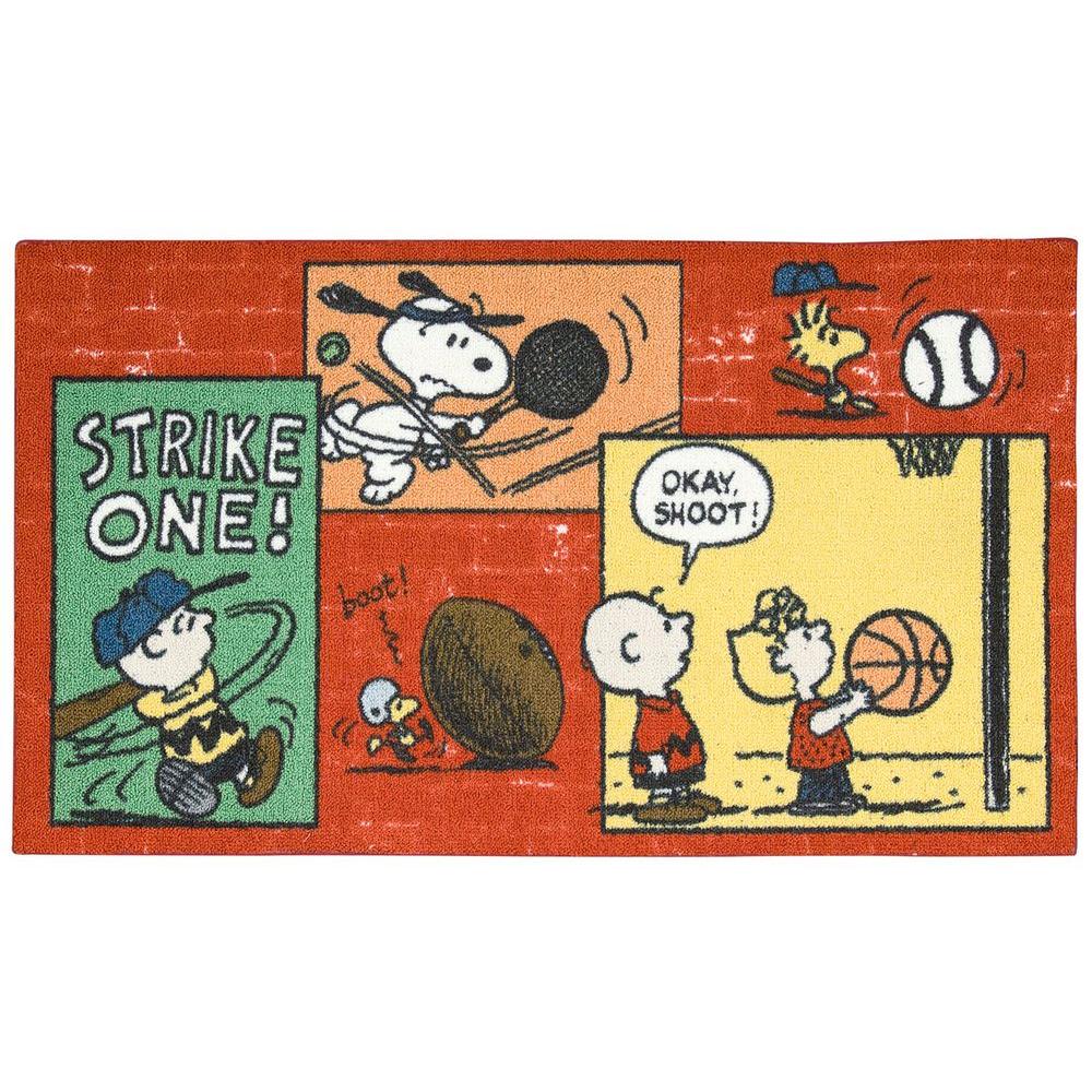 Peanuts Sports Fan Red 2 ft. x 4 ft. Area Rug108029 The Home Depot