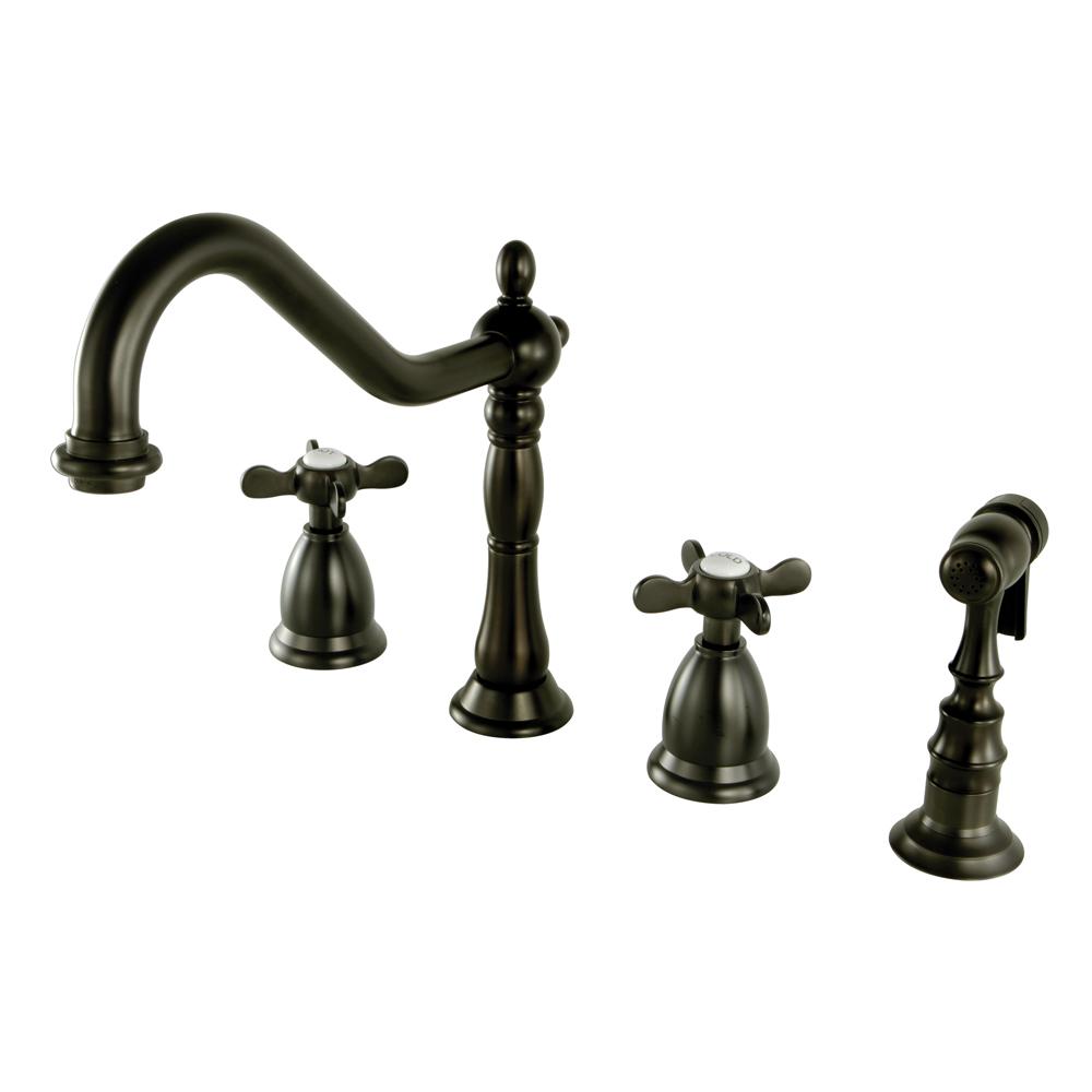 Kingston Br Vintage Cross 2 Handle Standard Kitchen Faucet With Kingston Br Vintage Cross 2 Handle Standard Kitchen Faucet With Side Sprayer In Oil Rubbed