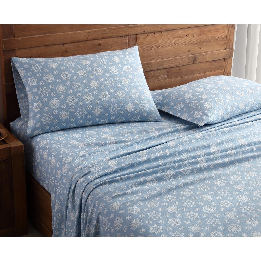 Morgan Home Geraldine 100 Cotton White Blue Flannel King Sheet Set Morgan Home Geraldine 100 Cotton White Blue Flannel King Sheet Set