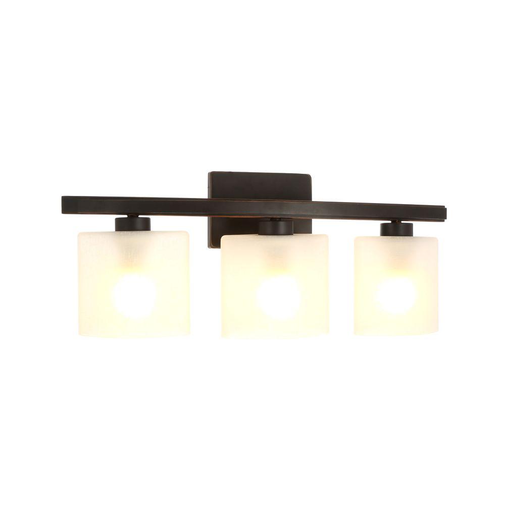 Hampton Bay Bronze Vanity Lighting The Home Depot Ettrick 3 Light