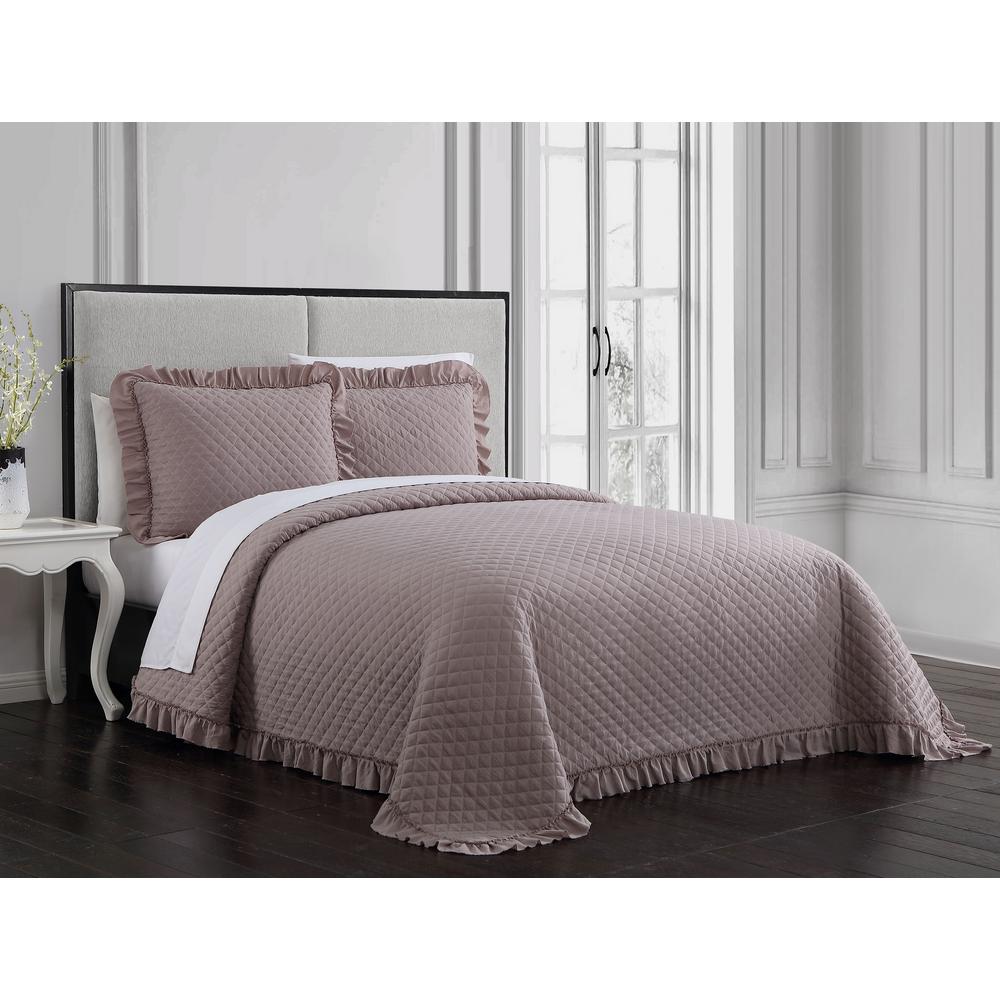 Asbury Ruffle White King Quilt Set (3piece) ASB3QTKINGGHWH The Home