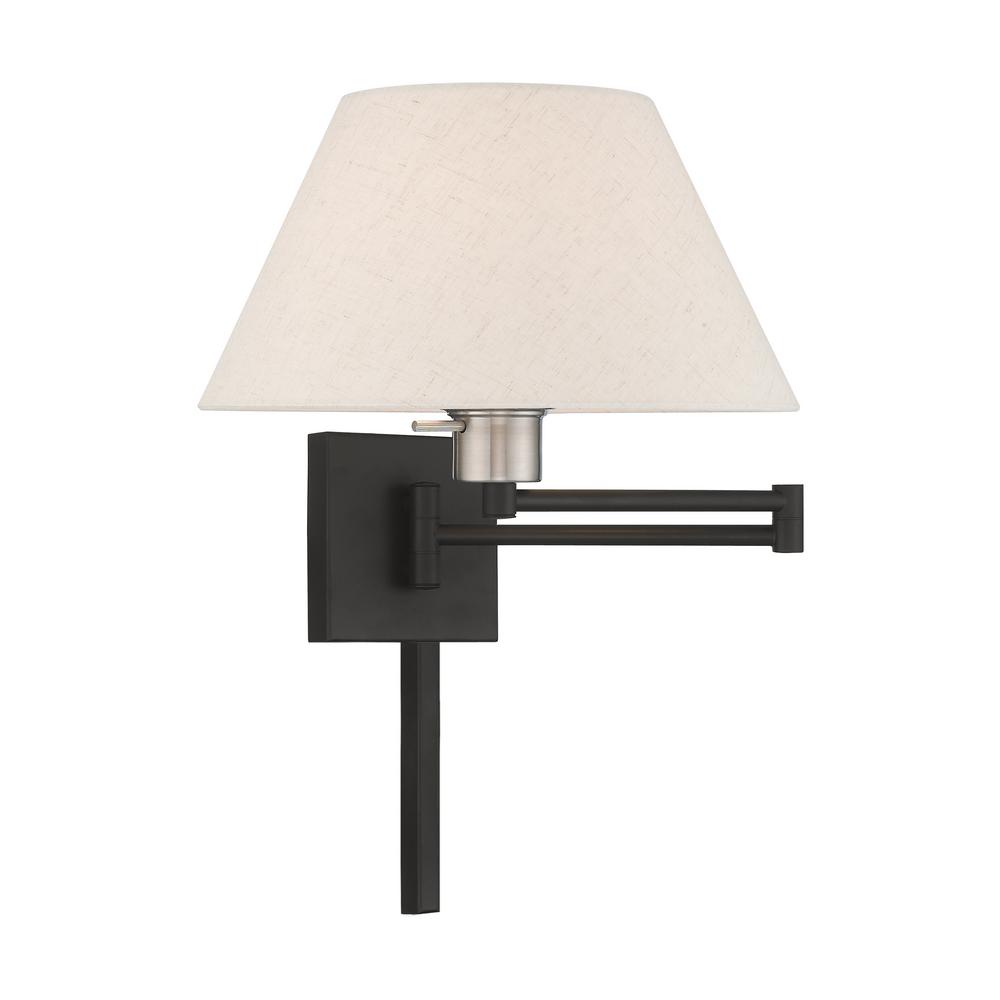 Livex Lighting 1 Light Black Swing Arm Wall Lamp 40038 04 The Home Livex Lighting 1 Light Black Swing Arm Wall Lamp