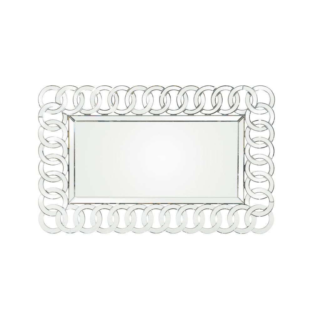 Noble House Coquette Modern Glam Rectangular ChainLink Wall Mirror