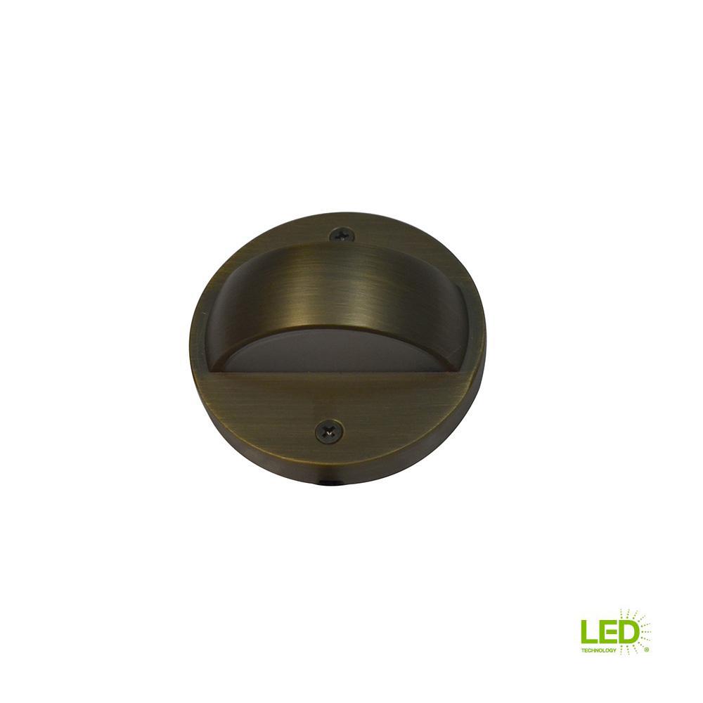 6-Watt Brass Outdoor Integrated LED 2700K White Warm Landscape Deck Light