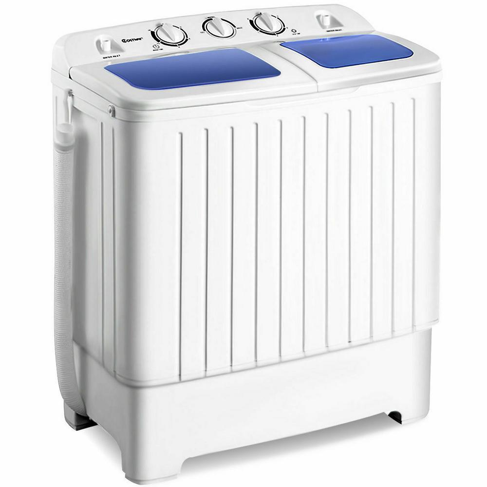 Portable Mini Washing Machine Washer Compact Twin Tub 17.6 lbs. Spin Spinner in White