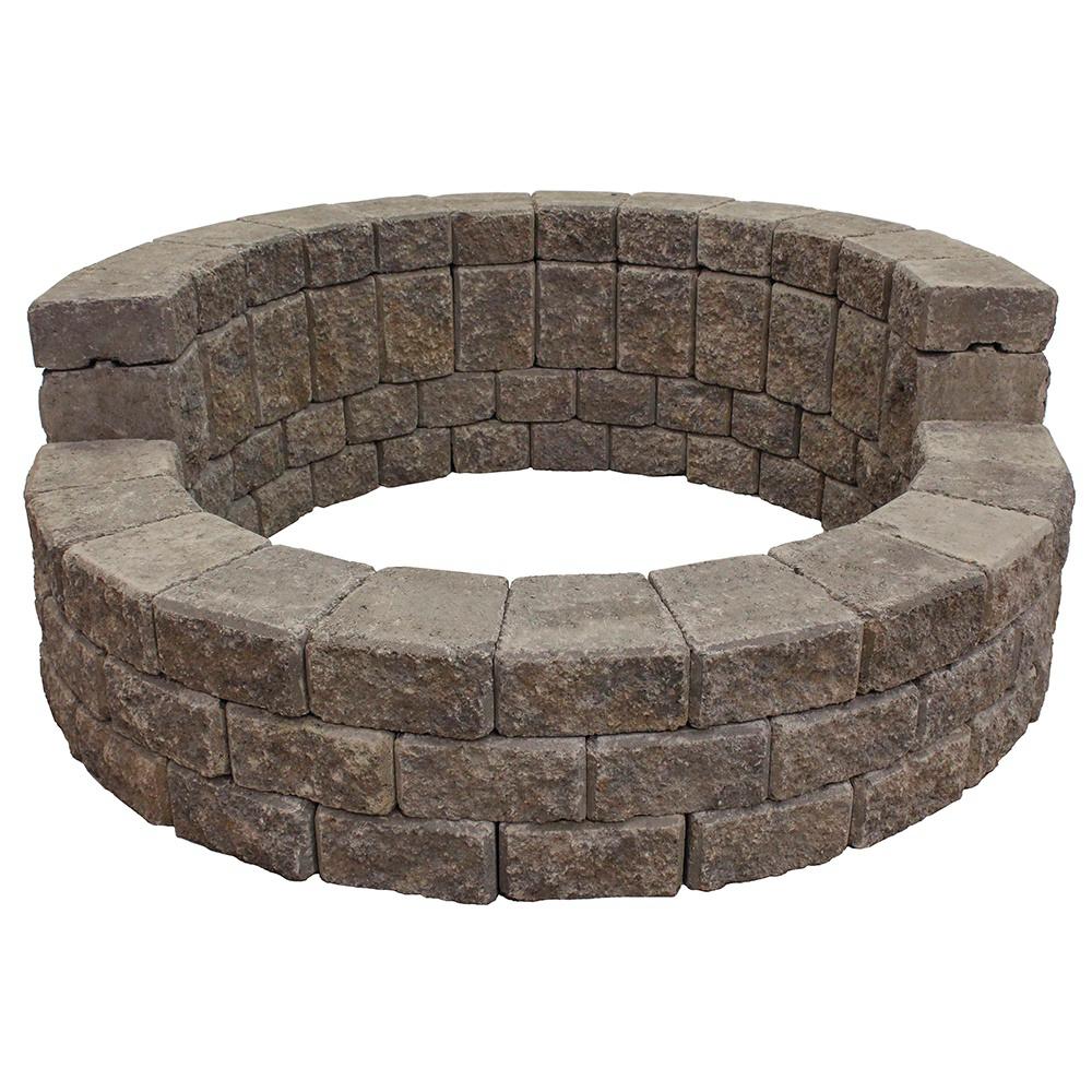 58 in. x 24 in. Concrete Romanstack High Back Fire Pit Kit in Summit