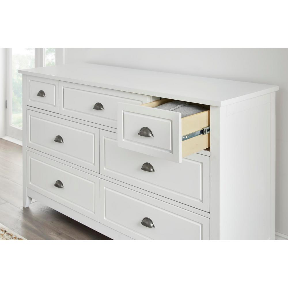 Stylewell Cordale White Wood 7 Drawer Dresser With Cup Pull