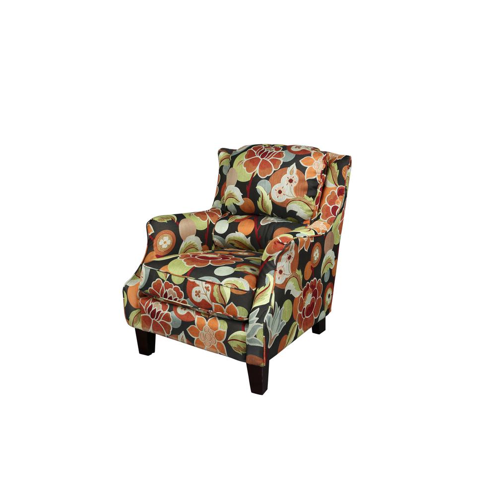 Zoe Pub-Back Multi-Color Floral Accent Chair-01-33C-03-550 - The Home Depot