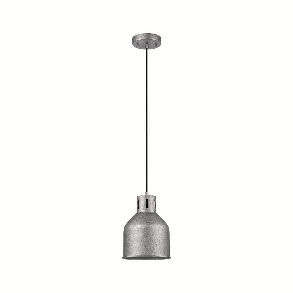 Stainless Steel Pendant Lights Lighting The Home Depot Bronn 1 Light Galvanized Pendant