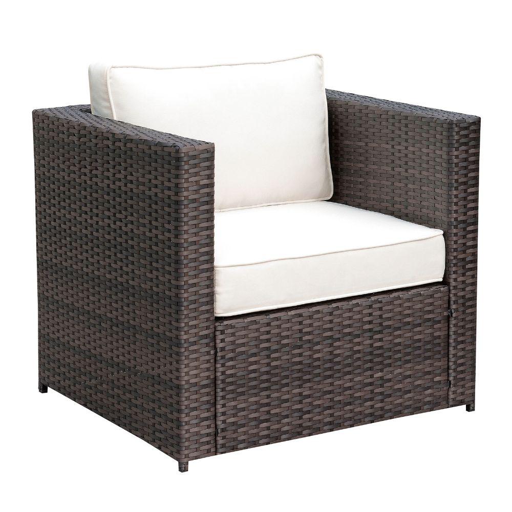 Benjara Ivory And Brown Aluminum Frame Outdoor Patio Lounge Chair With Cushioned Seating Bm181091 The Home Depot - Aluminum Frame Wicker Patio Chairs Benjara Ivory And Brown Aluminum Frame Outdoor Patio Lounge Chair With Cushioned Seating Bm181091 The Home Depot - Aluminum Frame Wicker Patio Chairs