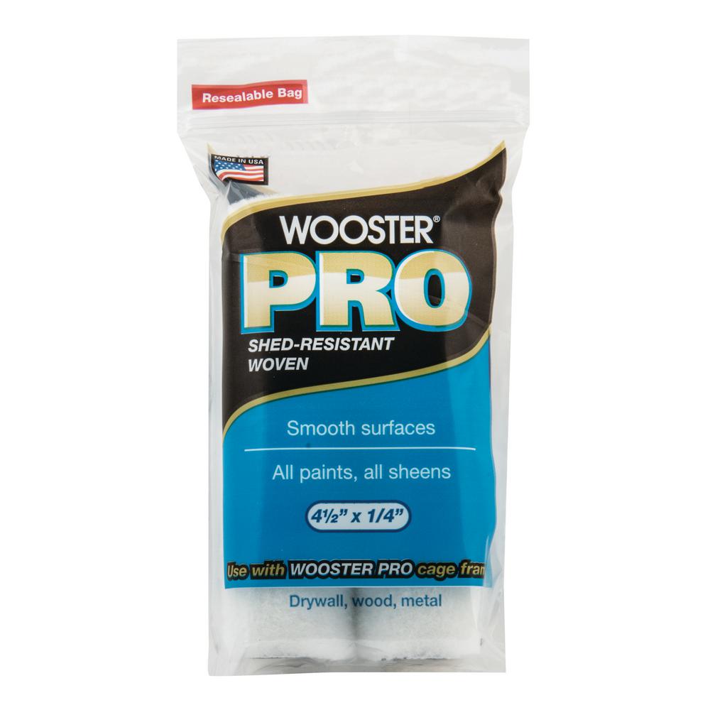 Wooster Pro 41/2 in. x 1/4 in. High Density Woven Mini Roller Covers (2Pack)0HR2920044 The