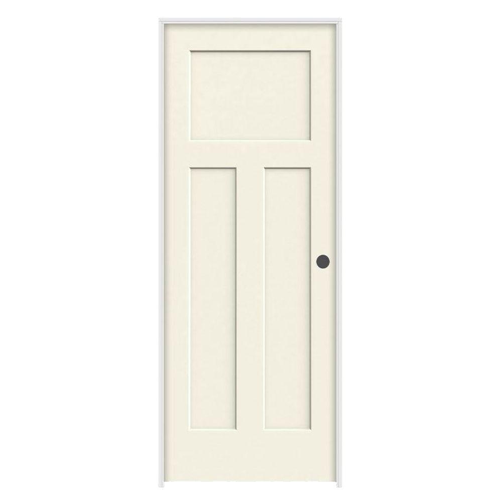 JELDWEN 30 in. x 80 in. Craftsman Vanilla Painted LeftHand Smooth