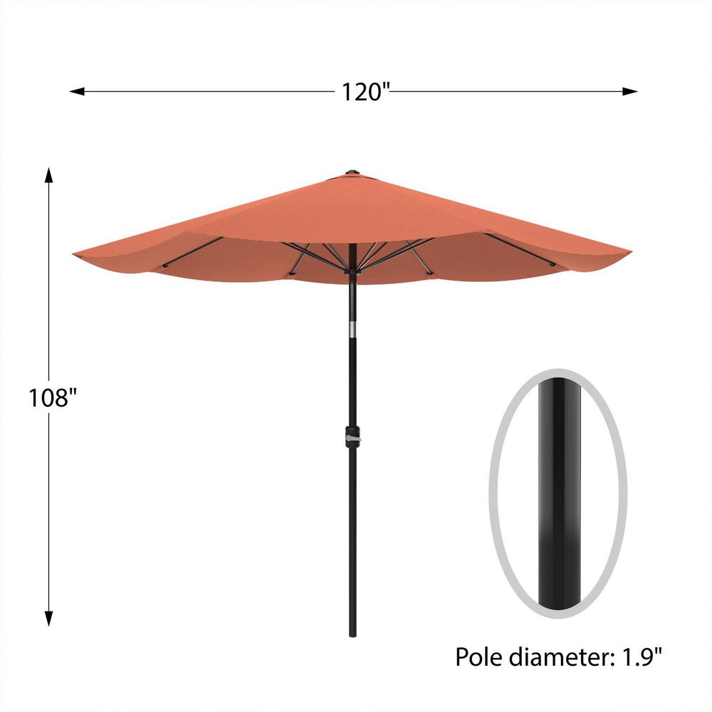 Pure Garden 10 Ft Aluminum Patio Umbrella With Auto Tilt In Terracotta M150065 The Home Depot