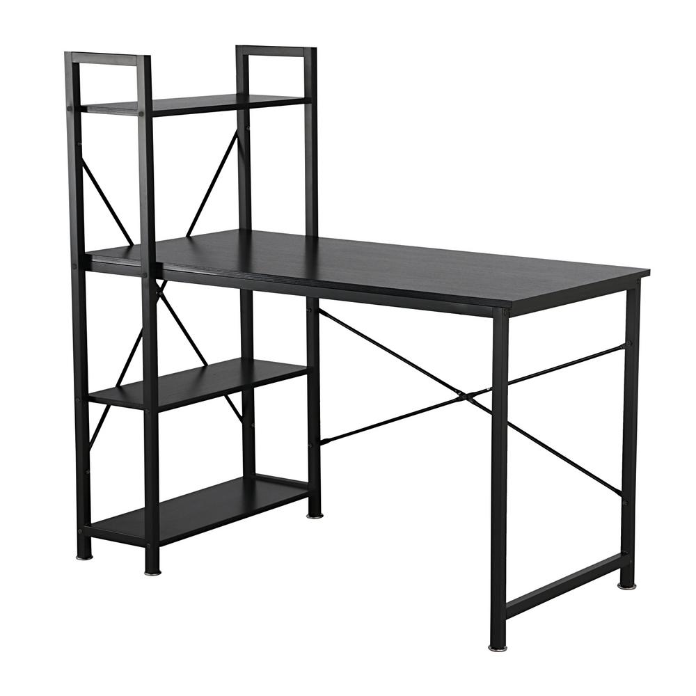 Utopia Alley Modern Style Computer Desk With 4 Tier Attached