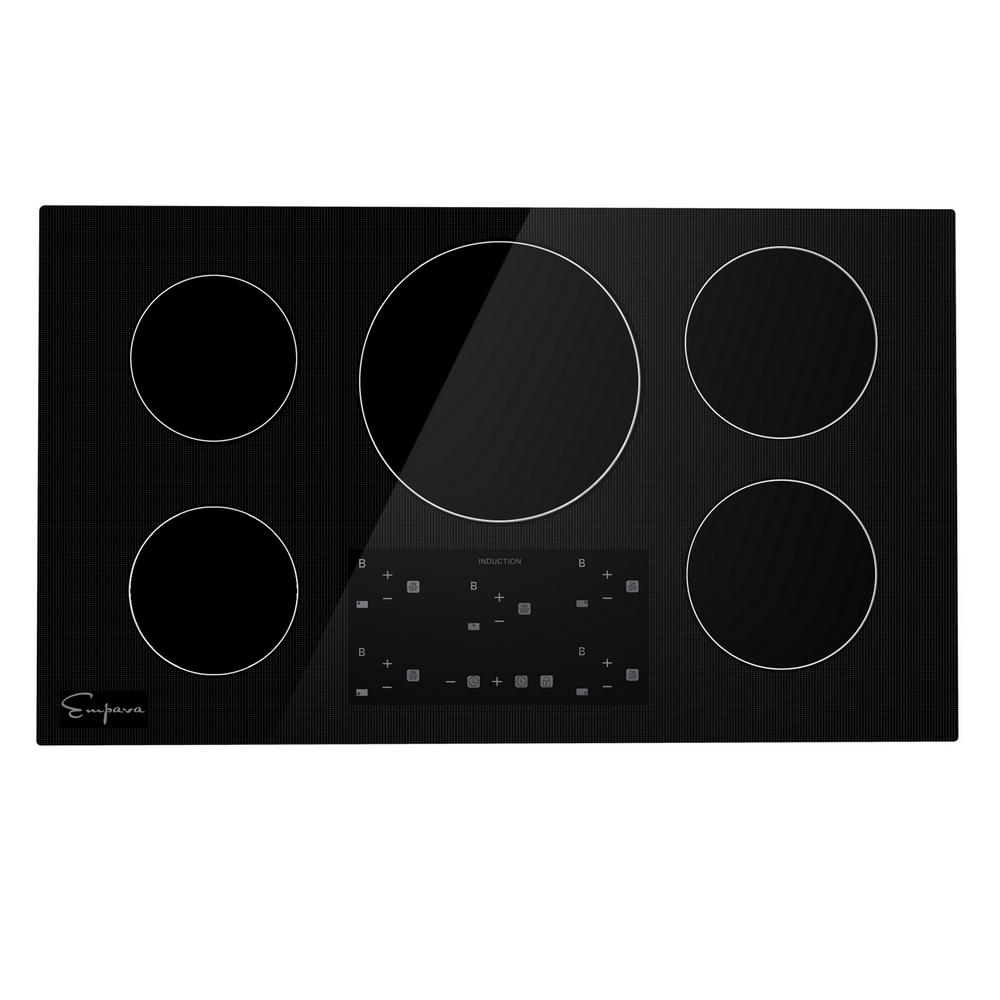 Empava BuiltIn 36 in. Electric Induction Cooktop in Black with 5